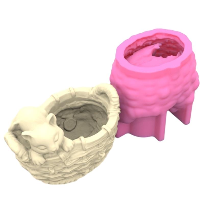 Durable Silicone Mold Woven Flower Basket Flower Vase Epoxy Molds Succulent Planter Pots Casting Mould Home Decorations
