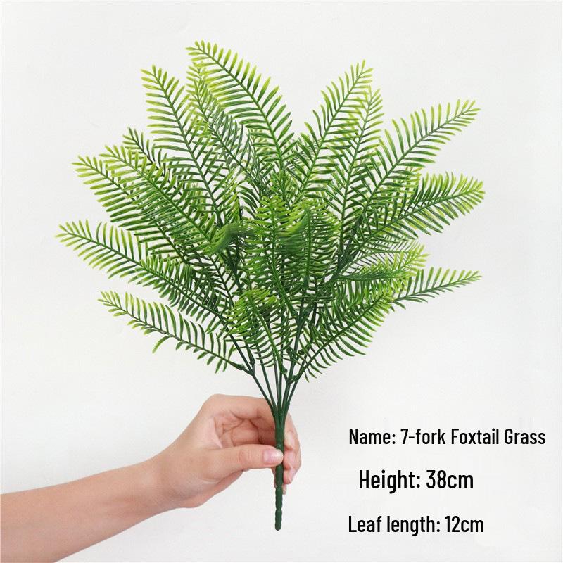 Artificial Green Plant Bundle: Decorative Plastic Grass, Water Grass, Plastic Flower, and Fern.