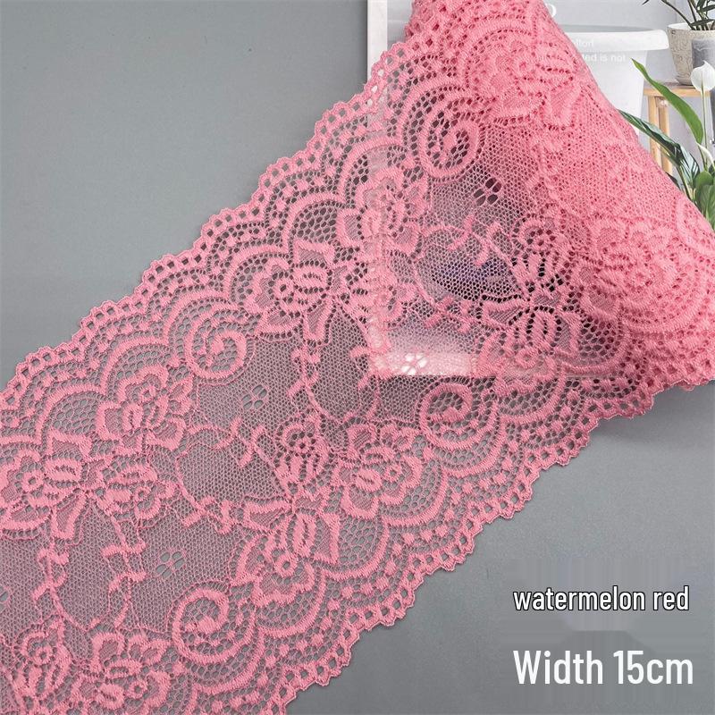 15cm Colorful Soft Elastic Lace Trim for Lingerie and Skirt Hem