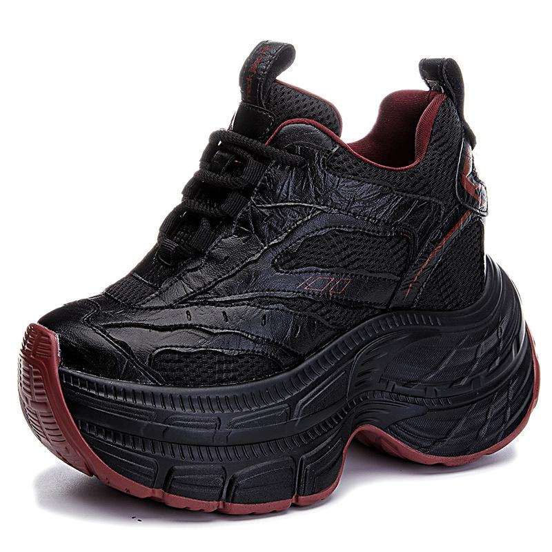 Inner height increase 12 new breathable dad shoes thick-soled mesh small sports and leisure shoes A