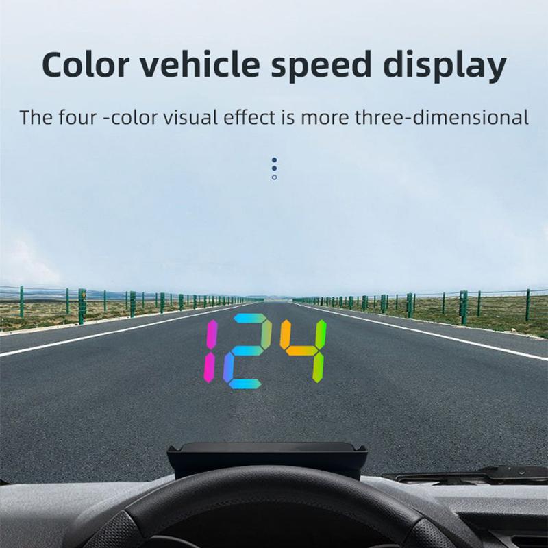 Car Windshield Projector Digital Speed Hud Colorful Speedometer Head Up Display Kmh Plug And Play Gps For Truck Vehicles