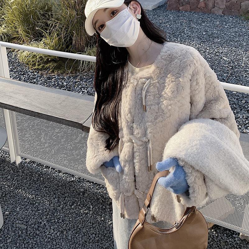 Lamb Fur Jacket Women's Short Winter Thickened Temperament Socialite Little Fragrant Wind Rex Rabbit Hair Thickened Top