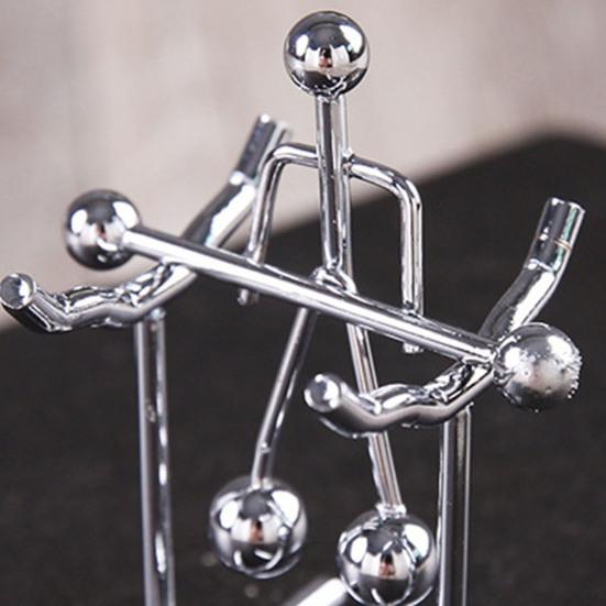 Mini Balancing Iron Men Toy Helicopter Weightlifter Horizontal Bar Guitar Man Physics Balance Toy Tumbler Kinetic Art Decompressive Desk Toy Home