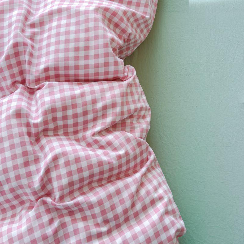 Ins Korean Style Pink Plaid Bedding Set 2025 New No Filling Warm Twin Full Queen Size Girls Bed Sheet Set With Pillowcases