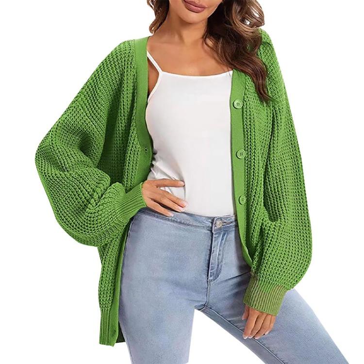 Oversized Women Knit Cardigan Sweater Long Sleeve Button Down