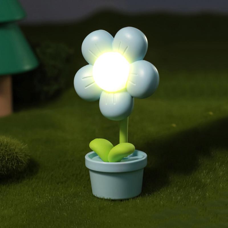 Mini LED Blume Nachtlicht Niedliche Kleine Tischlampe Schreibtischornament Nachttisch Schlafzimmer Ambientelichter Kinderspielzeug Kinder Feiertagsgeschenk