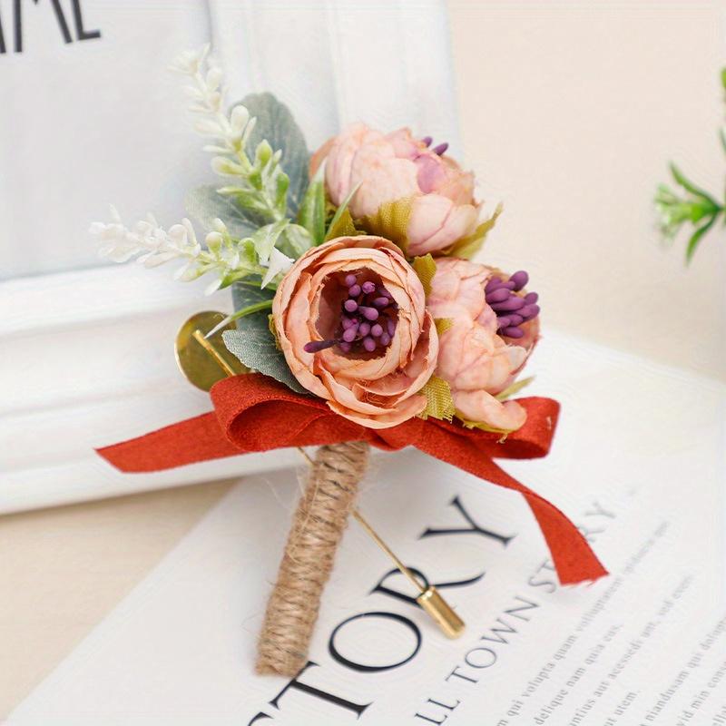 1 Stück Gast Bankett Anzug Tasche Blumenarrangement Hochzeit Braut und Bräutigam Ansteckblume Simulation