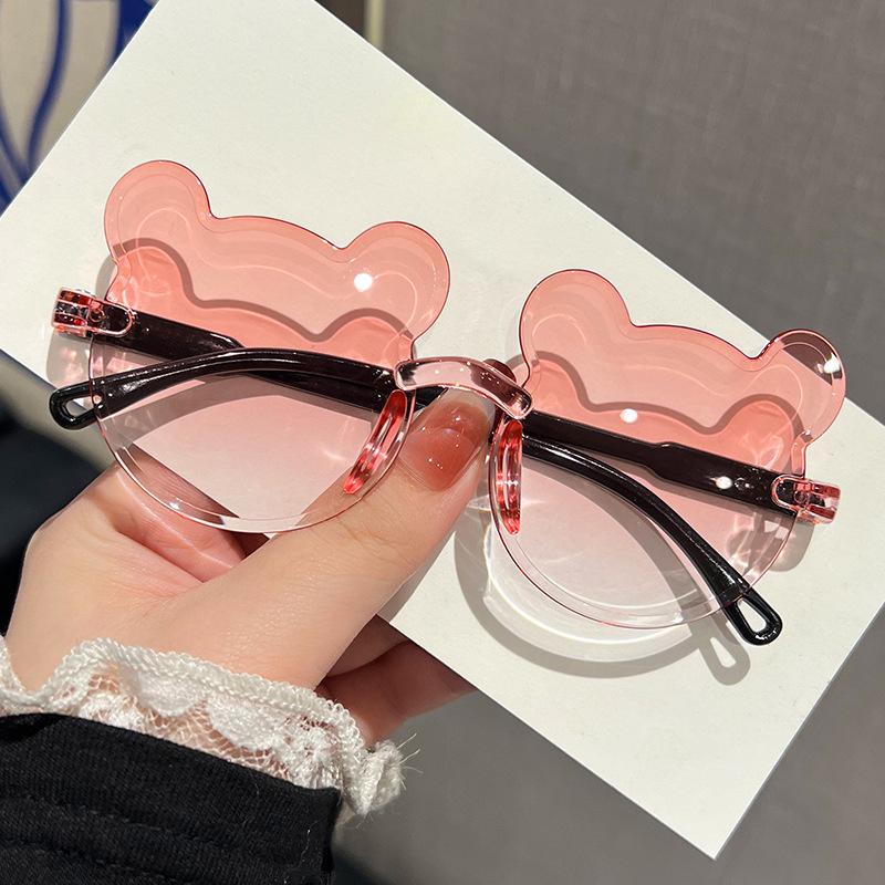 Cute Cartoon Cat's Eye Rimless Sunglasses for Girls with Color-Changing Lenses - 8 Options