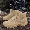 Men's Plus Size Military Combat Boots - Mid-Top Desert Workwear for Outdoor Camping and Security