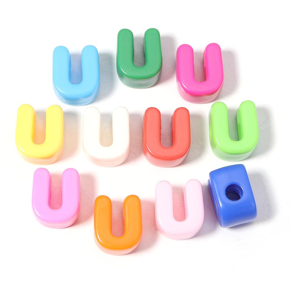 10pcs A-Z Letter Beads Acrylic Alphabet Beads Largr Size Loose Beads  For Jewelry Making DIY Keychain Phone Chain Accessories