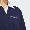 adidas Verbiage Logo Letter Cool Loose Sports Casual Short Sleeve Polo Shirt Women Polo Shirts Deep-Indigo JZ5845