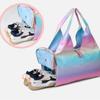 Gradient Color Nylon Gym Bag, Women's Elegant Shoulder & Crossbody Travel Bag, Stylish Pastel Sports & Fitness Duffel, Cute & Sweet Luggage Carry-On