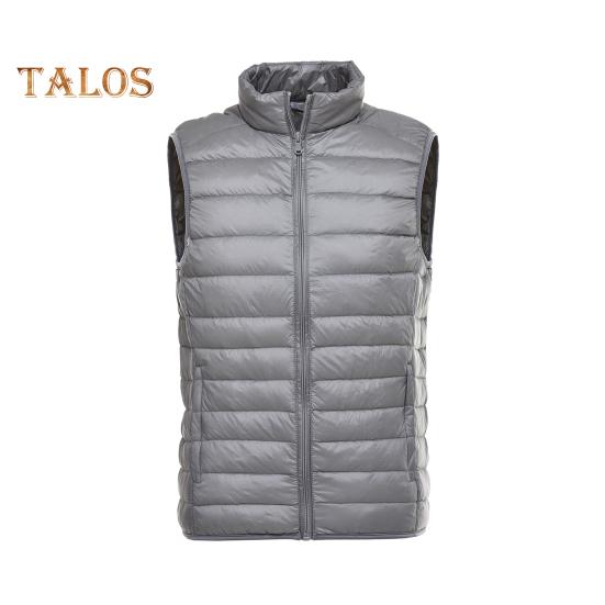 Unisexowa puchowa kamizelka bez rękawów ze stójką, jednolita kolorystycznie, zapinana na zamek, bawełniana kamizelka z kieszeniami, cienka, ciepła kamizelka, płaszcz