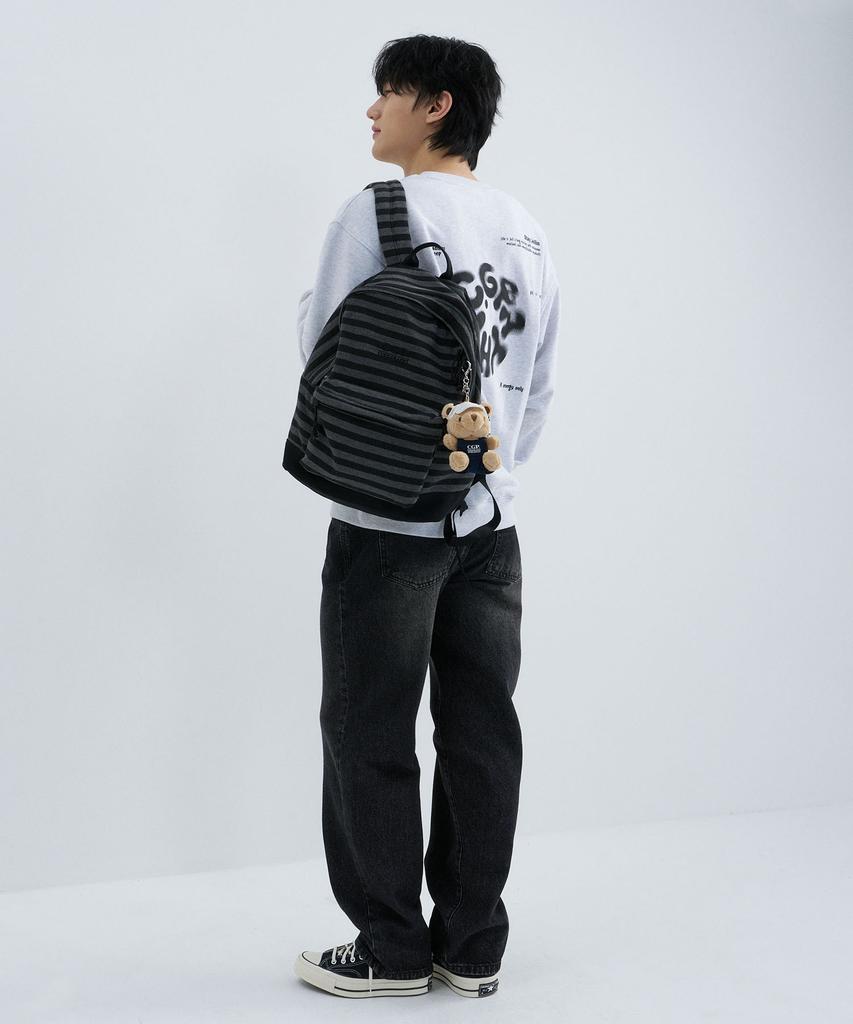 Cgp Square Logo Stripe Backpack - Dark Grey