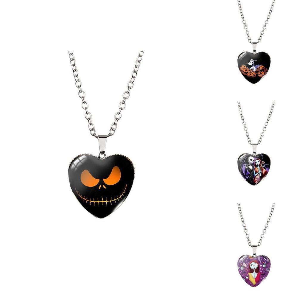 Colar Suéter Único Pesadelo Antes do Natal em Forma de Coração Colorido Acessórios de Desenho Animado