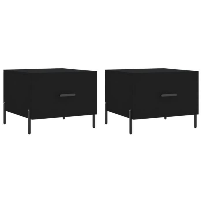 VidaXL Coffee Tables 2 Pcs Black 50x50x40 Cm Engineered Wood 829415