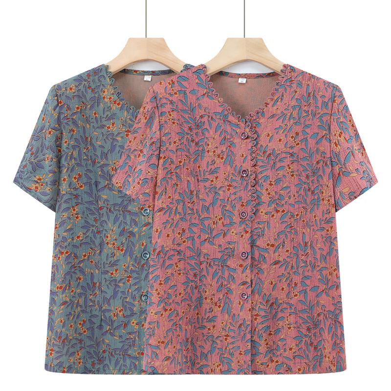 Yalu Women's Short-Sleeved Summer Shirt for Elderly