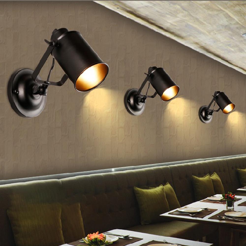 Retro Industrial LED Wall Lamp Iron Light Rustic Interior Iron Wall Sconce For Bedroom Balcony Hallway Home Decor Fixture