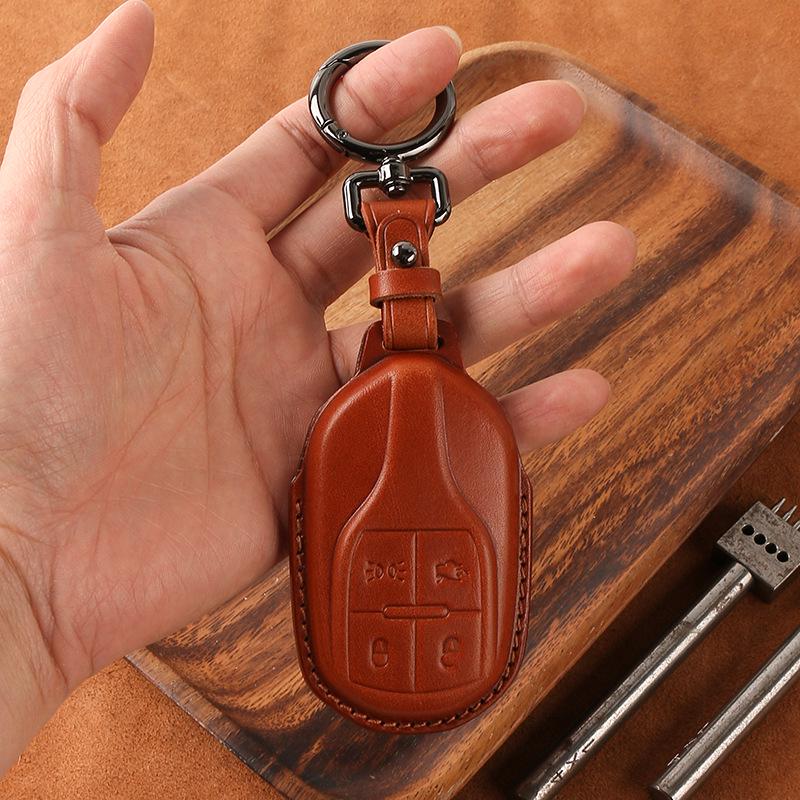 Genuine Leather Key Case for Maserati Levante, Ghibli, and Quattroporte