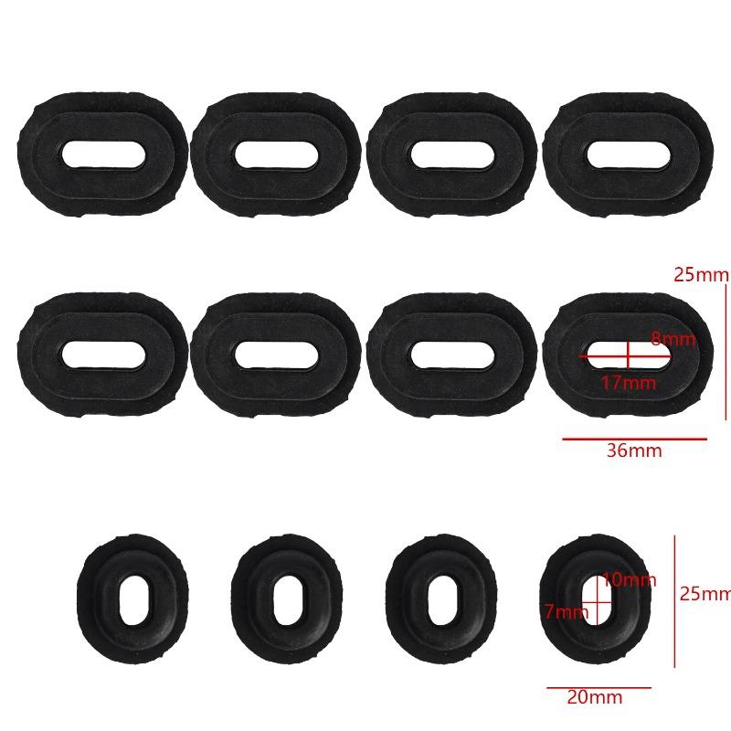 12pcs Motorcycle Black Rubber Buffer Gasket for Vehicle Side Panel Bolt Fixing Ring Body Side Cover Grommet Motor Exterior Parts