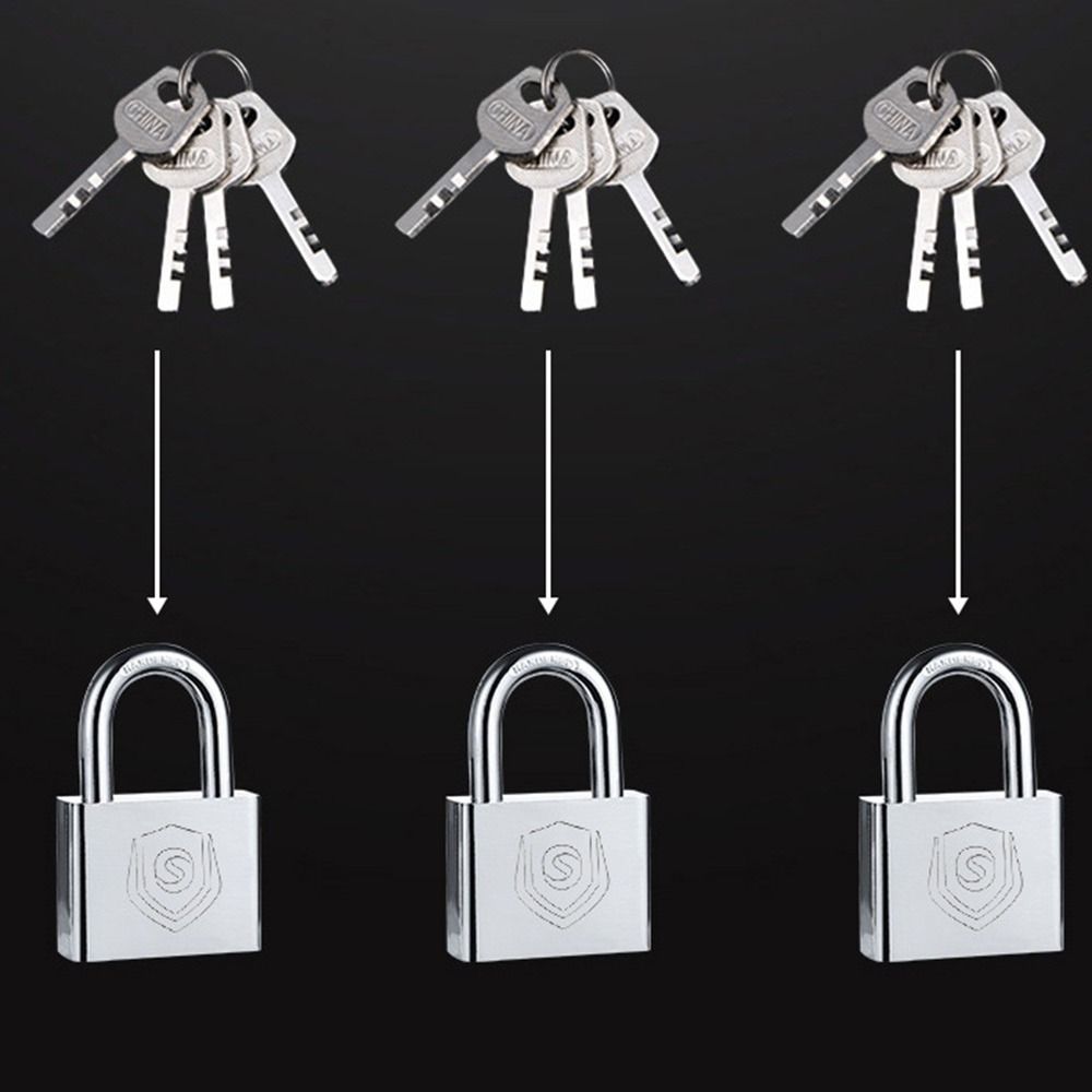 Hardened Lock Beam Drawer Cabinet Padlock Silver Dormitory Door Lock Backpack Zipper Lock  Home