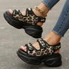 New Ladies Muffin Velcro Platform Sandals
