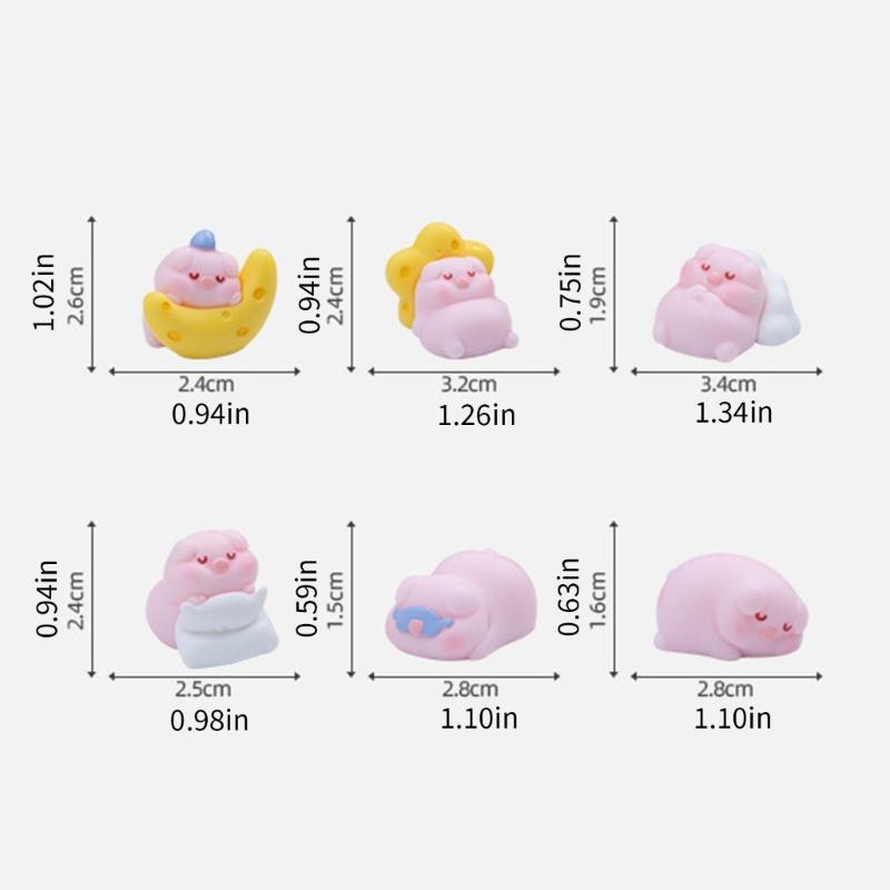 Pigs Figurines Mini Pigs Decors Waterproof Toy Playsets Miniature Doll Garden Figurines Cake Toppers Parties Favor