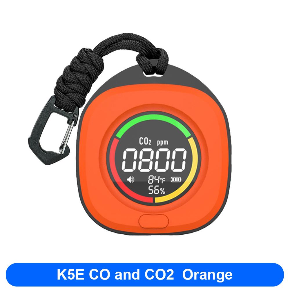 FMAi K5 Carbon Monoxide Detector Accurate detection LED Screen Portable Travel Rechargeable CO and CO2 Detector with alarm sound