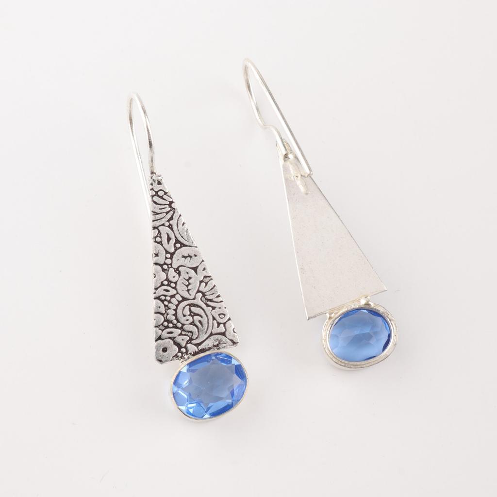 Natural Tanzanite Gemstone 925 Sterling Silver Jewelry Handmade Earrings 1.9" EE-165-6