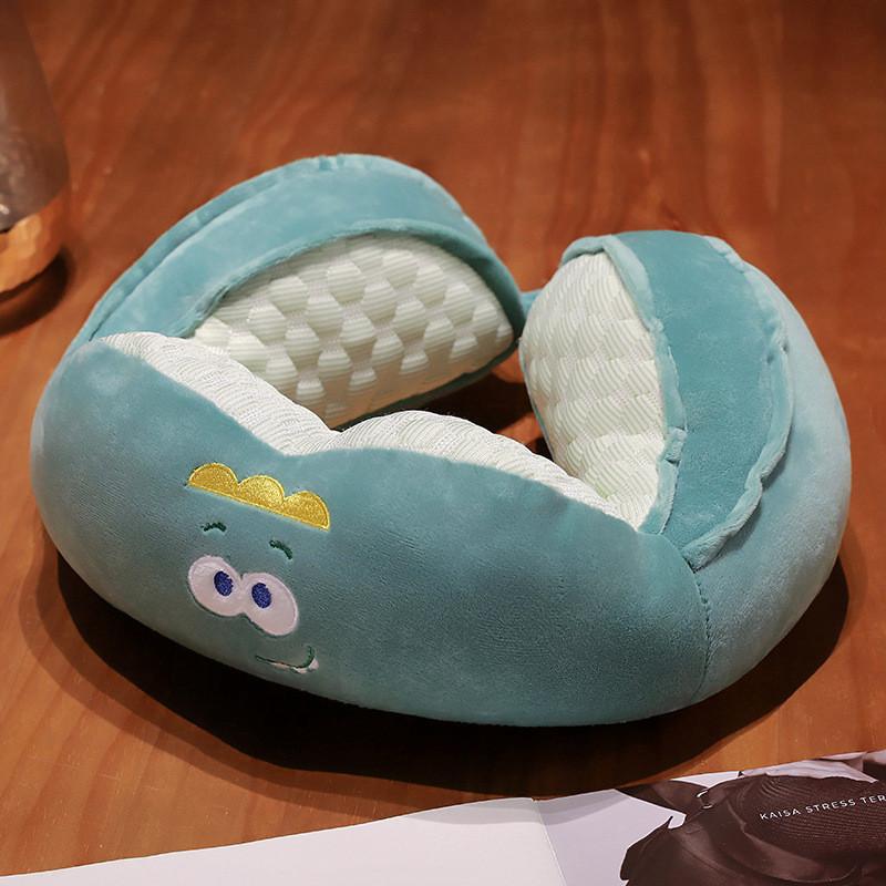 Cute Animal Design U Shaped Pillow Soft Plush Cartoon Travel Neck Cushion For Sleeping
