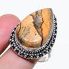 Natural Picture Jasper Gemstone 925 Sterling Silver Jewelry Ring Size 8 AR-18018