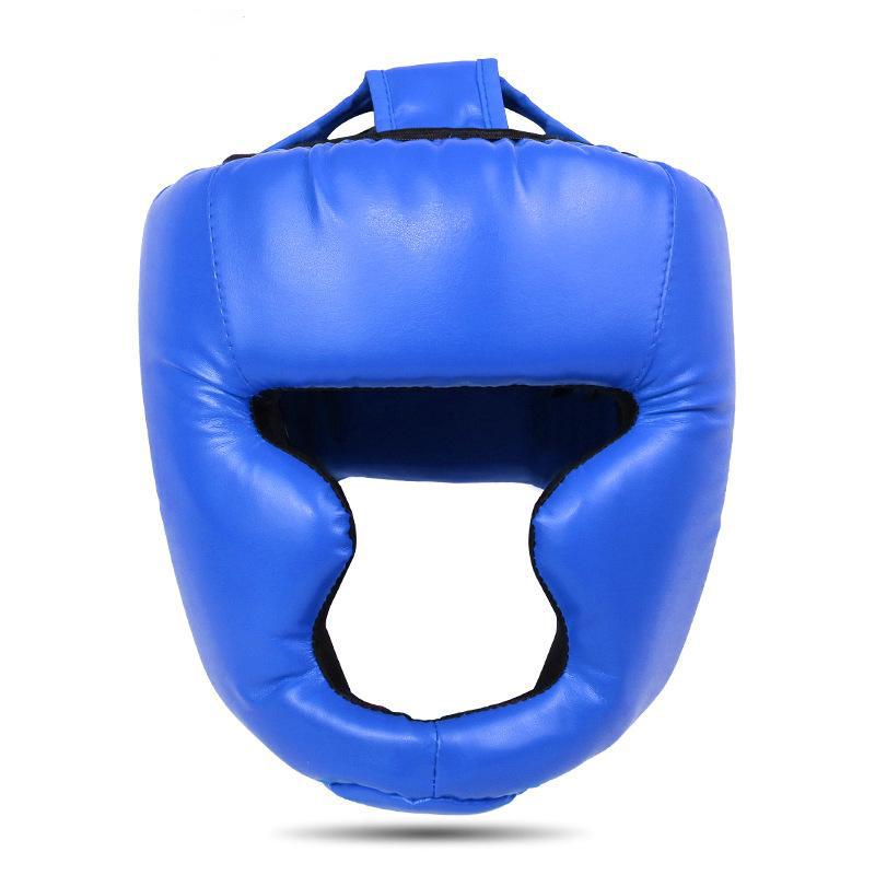 

Boxing Headgear for Children Adults PU Karate Muay Thai Guantes De Boxeo Free Fight MMA Sanda Training Boxing Safety Helment L синій
