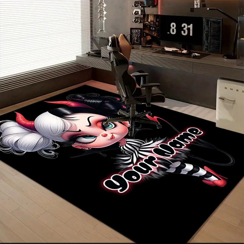 1PC Custom Name Devilish Fashion Illustration Theme Floor Mat Ideal for Living Room, Game Rooms, Office, Bedroom,Floor Mat Playful Design26