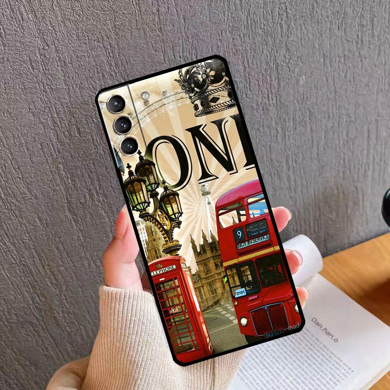 

London British Union Jack Phone Case For Samsung Galaxy S25 Ultra S20 S21 S22 S23 S24 Plus S9 S10 S25 FE Back Cover Galaxy S25