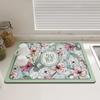 Retro Dish Drying Mats For Kitchen Non-slip Coffee Draining Pad Quick Dry Tableware Placemat Dinnerware Washable