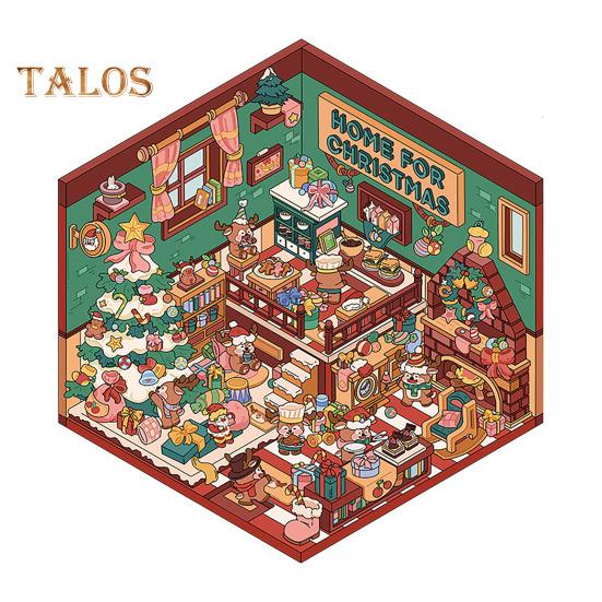 4Pcs DIY 3D House Stickers Kit Adults Kids Reusable Stress-Reducing Miniature Scene Sticker Set DIY Projects Gift