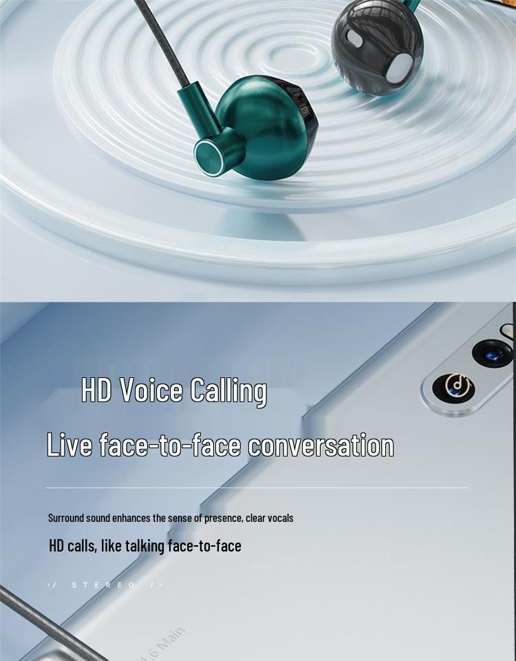 Wired Noise Cancelling In-Ear Earphones with Line Control for Huawei, Xiaomi, Redmi, Honor
