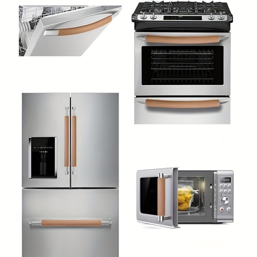 Küchen Kühlschrank Türgriffbezüge aus Kunstleder Mikrowellen Anti-Rutsch-Abdeckung Geschirrspüler Anti-Kollisions-Abdeckung Heimzubehör