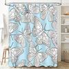 Luxury Printed Shower Curtains with Butterfly Design for Bathroom Decor Blue Floral Print Shower Curtain Set Size 180x245cm Free