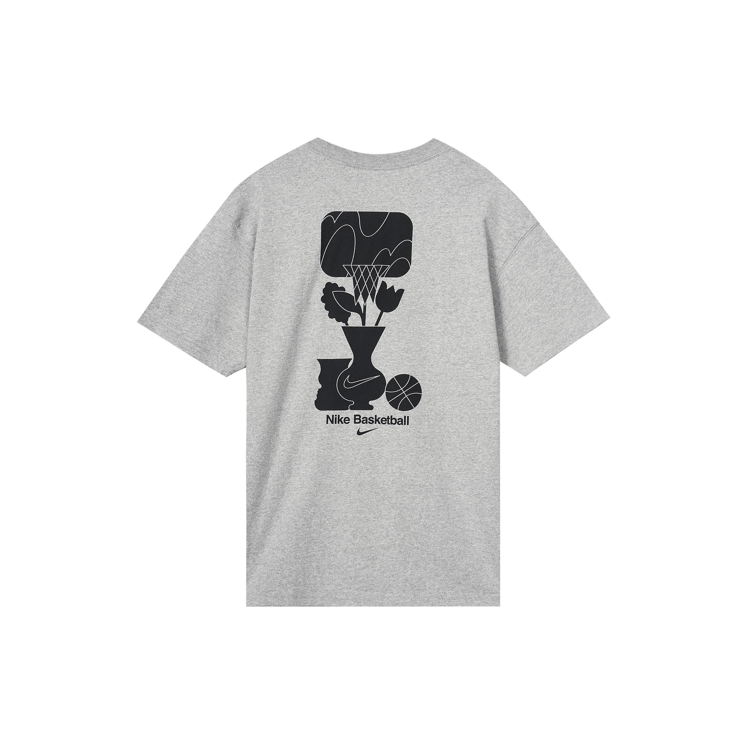 Men s Nike Loose Pattern Printing Round Neck Casual Loose Short Sleeve Dark Grey T-Shirt DQ1906-063 S