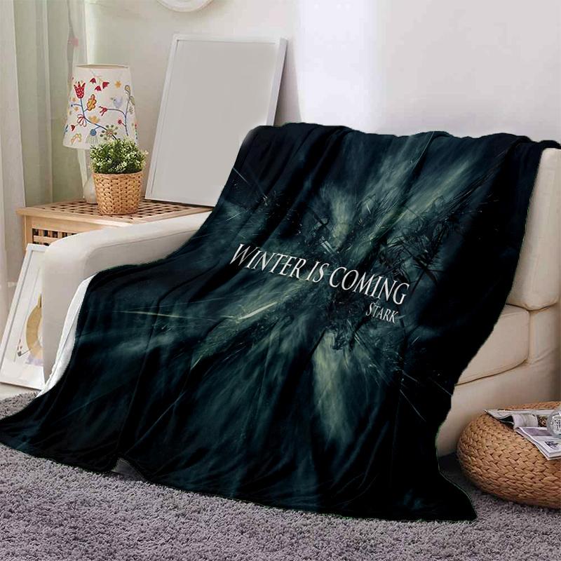 

Winter is Coming: Stark Edition Abstract Art PrintPrint Blanket, Soft Blanket For Sofa Office Bed And Travelling Daughter Birthday Gift esj3 130cm×150cm（50in×60in）