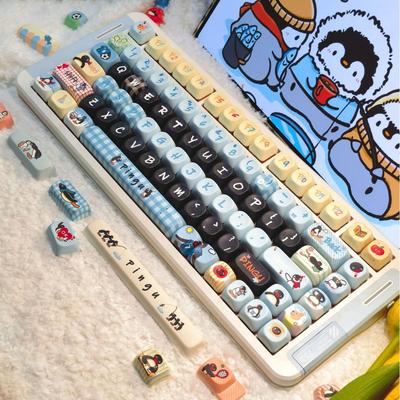 Pingu Keycaps DIY Niedliches Cartoon-Mädchen für Mechanische Tastaturen (87/98/108 Tasten)