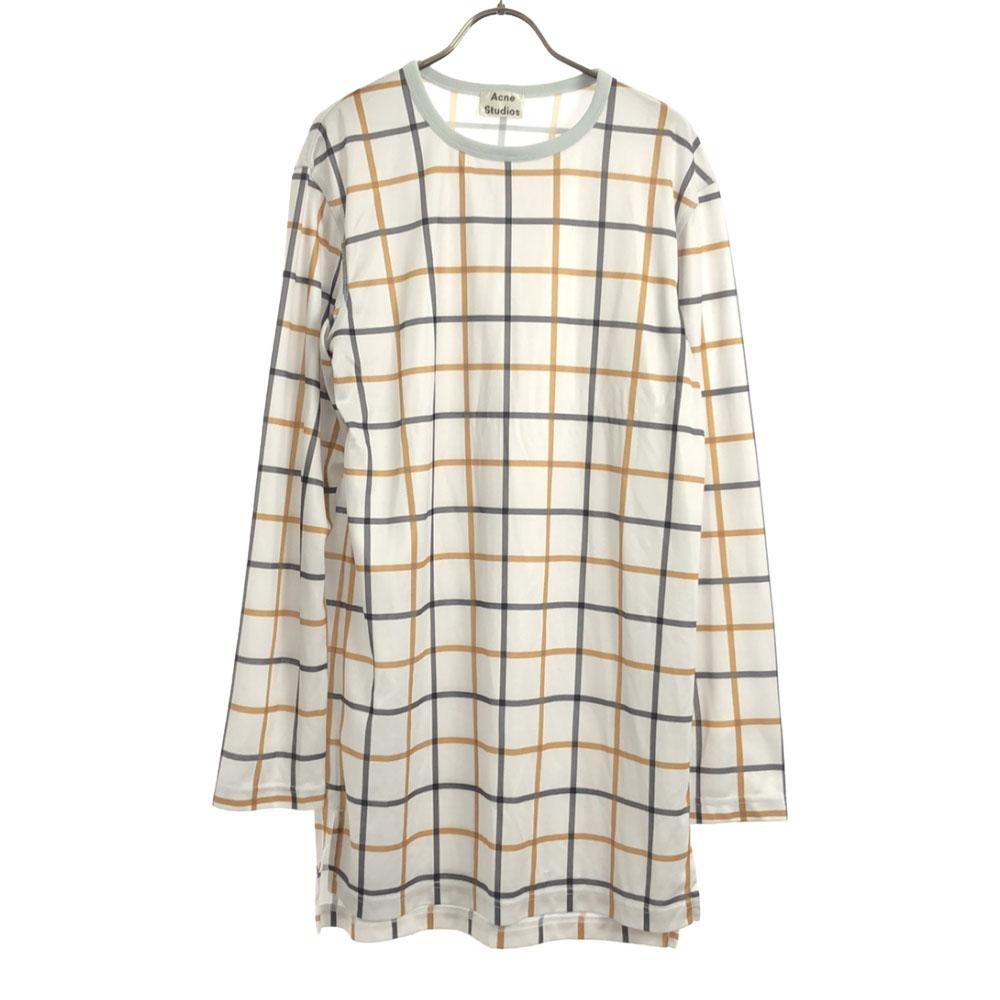 Acne Studios Grid pattern Long sleeve Cut XS White system TEREK AW15 Men's Used