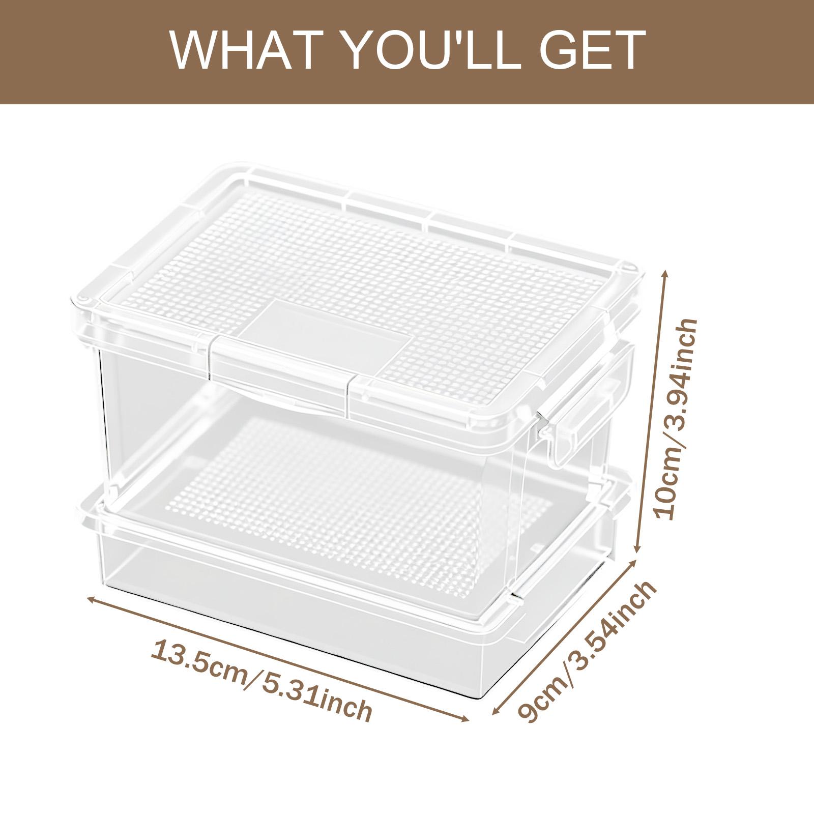 Cricket Breeding Box Portable Reptile Feeder Box Transparent Reptile Hatching Container for Cricket Raising Mealworms прозрачный