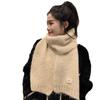 Sweet wind wool blended knitted scarf women's winter new solid color versatile scarf