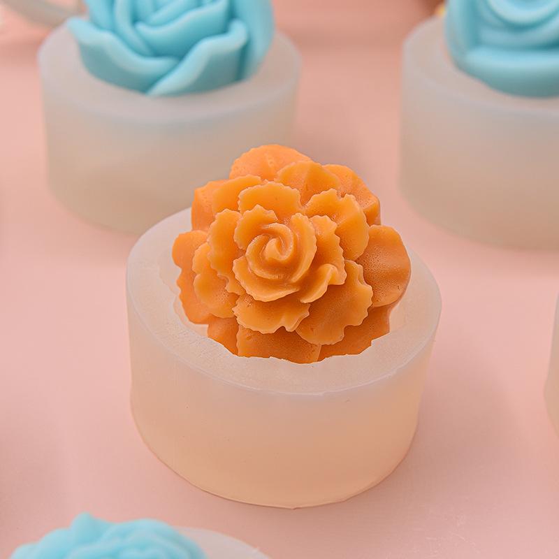 3D Flower Series Silicone Candle Mold Home Handmade Rose/Peony Scented Candle Making Supplies Diy Chocolate Cake Baking Tools