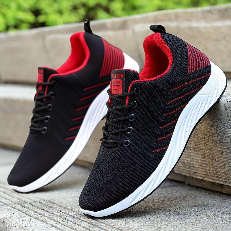 Shoes Men's New Sports Shoes Men's Large Size Soft-soled Men's Shoes Flying Woven Breathable Casual Shoes Shallow Mouth Versatile Single Shoes