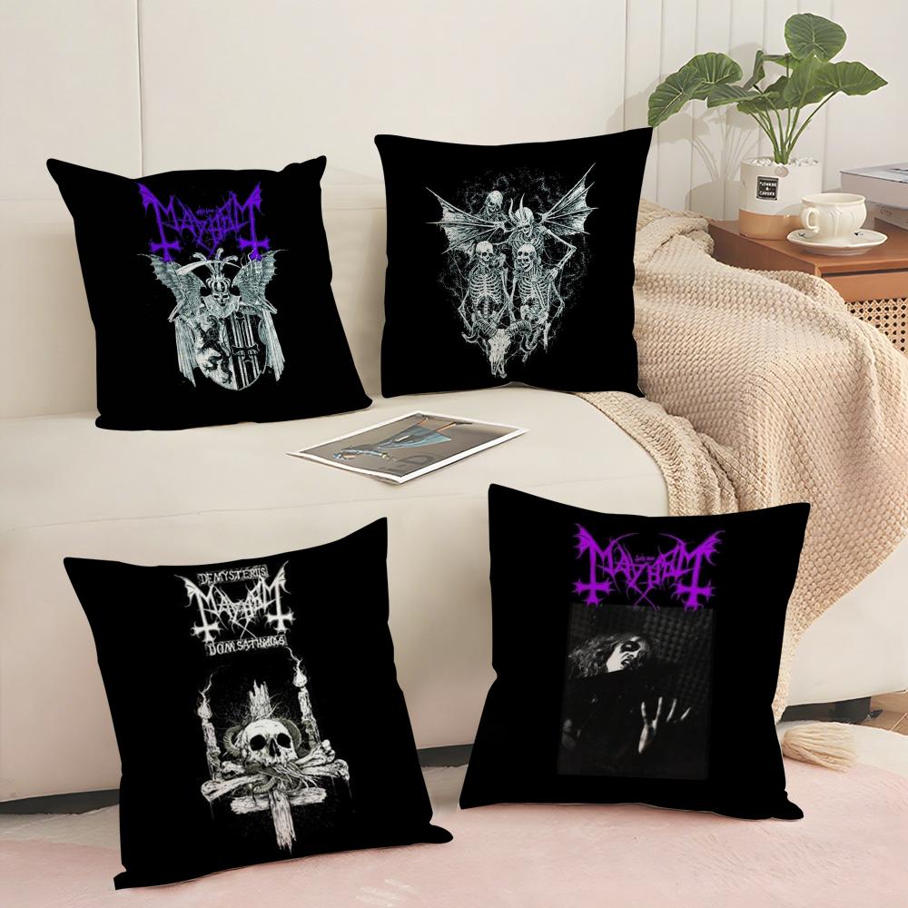M-Mayhem Band Cushion Cover Soft Short Plush Pillow Cover Smooth Cozy Texture Aesthetic Cushion Case Home Decor
