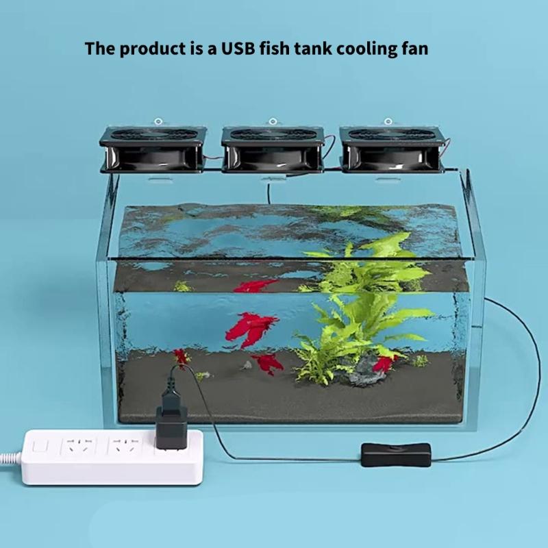 FishTank Clip on Cooling Fan Water Plant Cooling Temperature Control Aquarium Chiller Cooling Fan Adjustable
