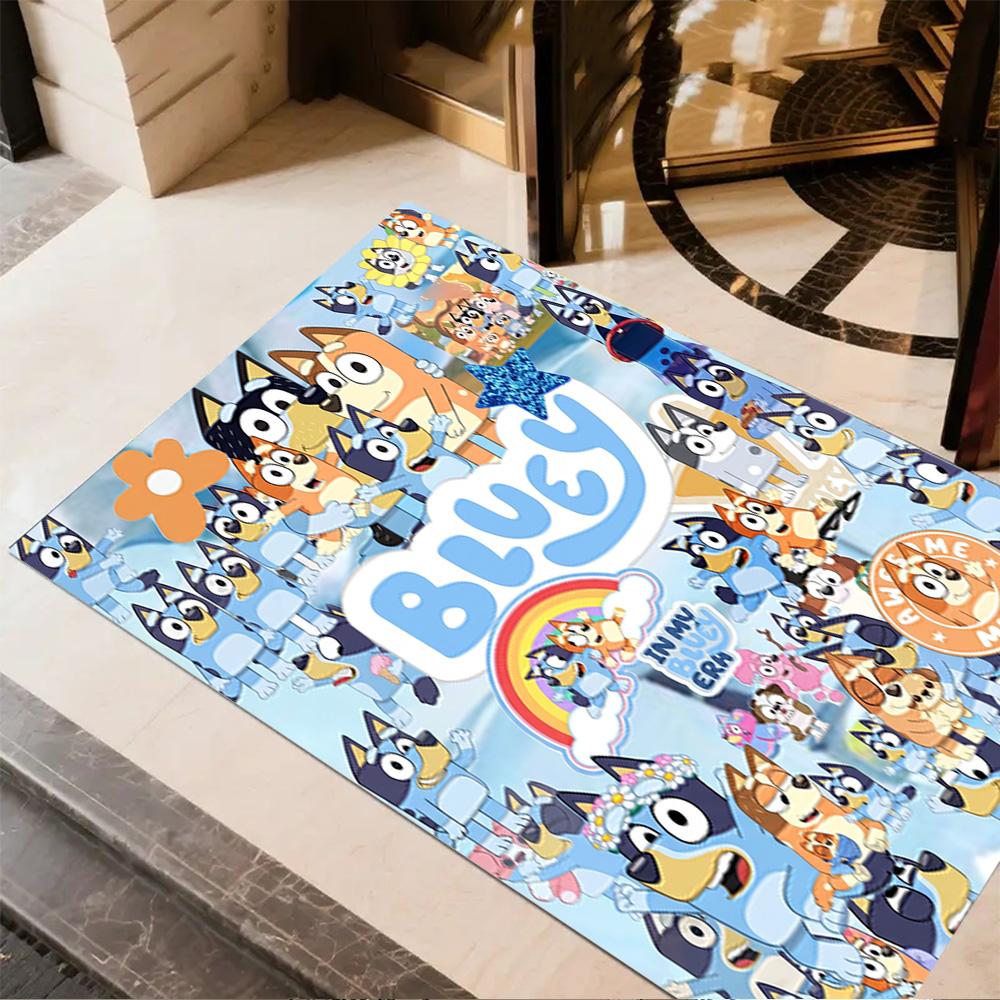 Bluey Family Adventure Carpet Perfect for Entryway Playrooms Game Room Living Rooms Antislip Carpet Anime Office Decor Gift for Festivals